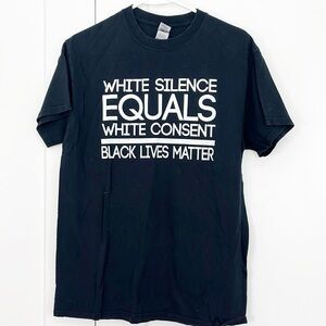 Gildan Medium Black Short Sleeve T-Shirt - Black Lives Matter Ally